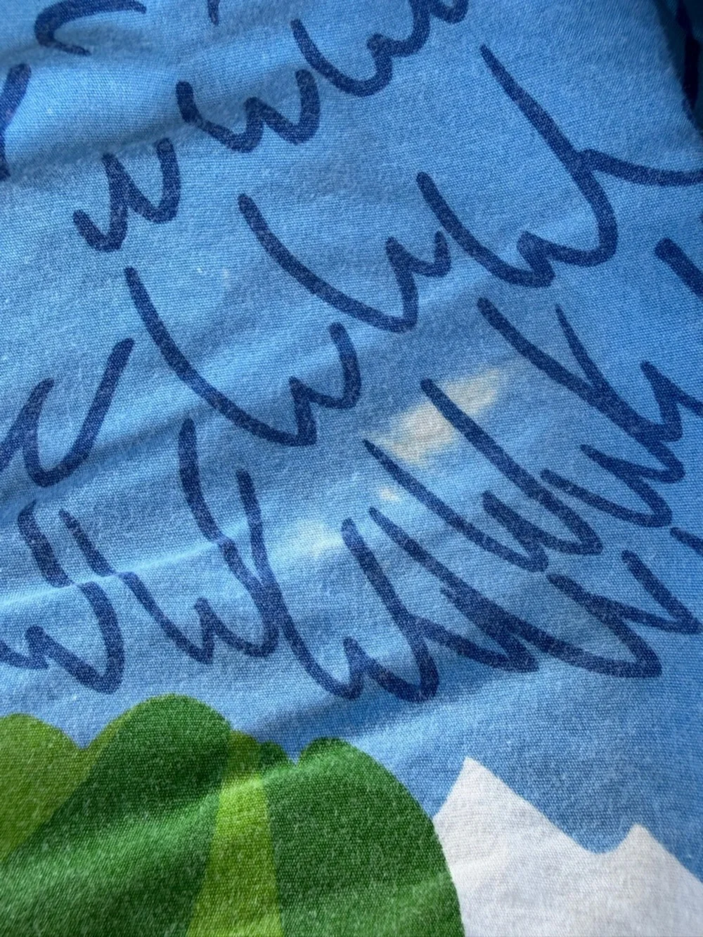 Crate & Barrel Marimekko Primavera 4-Piece Twin Sheet Set Blue Floral Cotton GUC